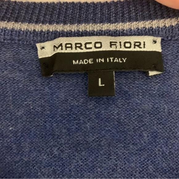 EUC Marco Fiori Merino Wool V-neck Mens Sweater Size L - Picture 4 of 12